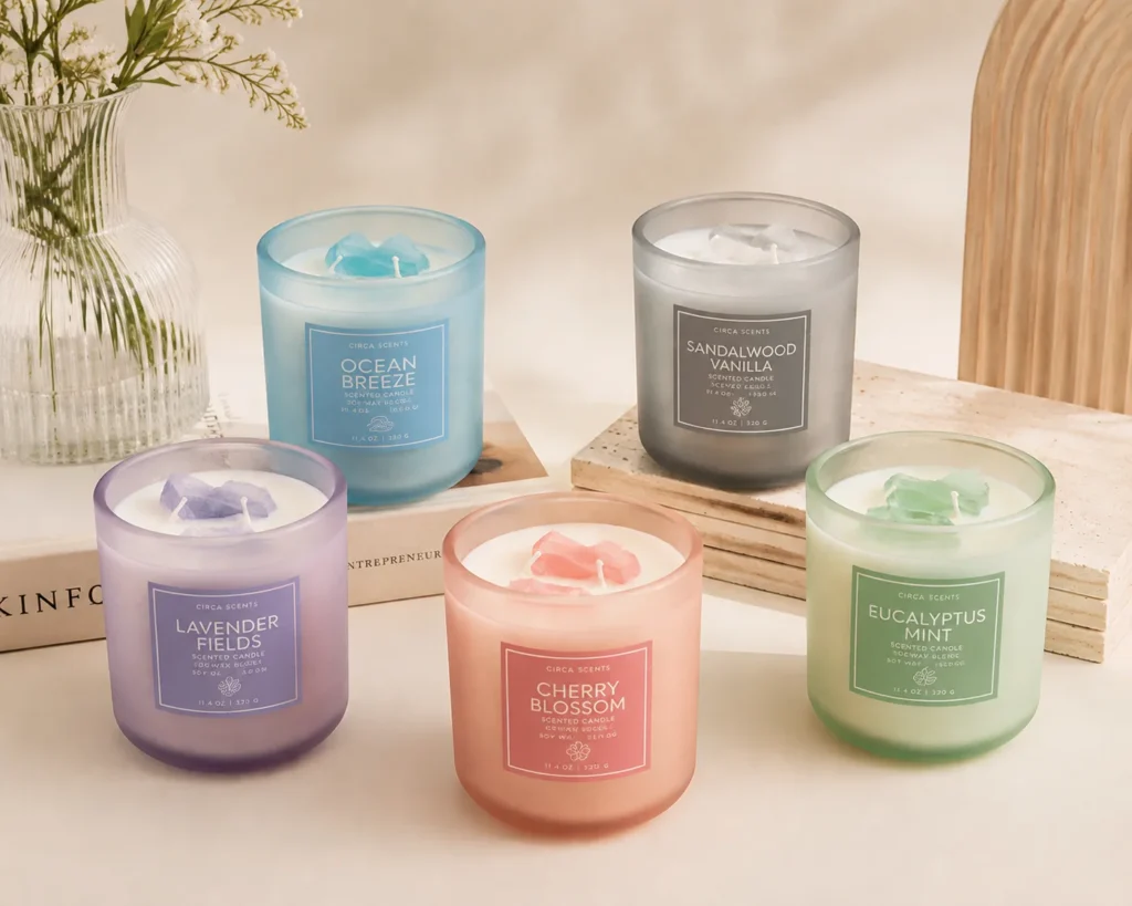 10oz colored frosted glass candle jar for luxury scented candles