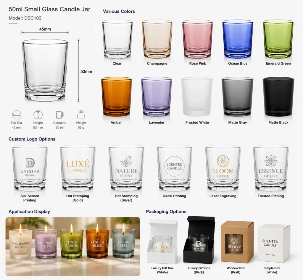 Mini Small Glass Candle Jar Manufacturer