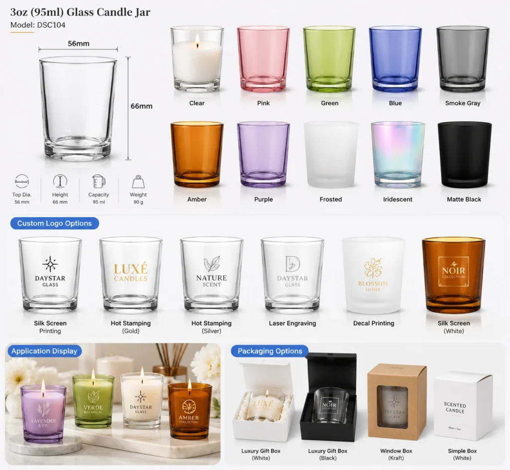 Small Glass Candle Jar Manufacturer