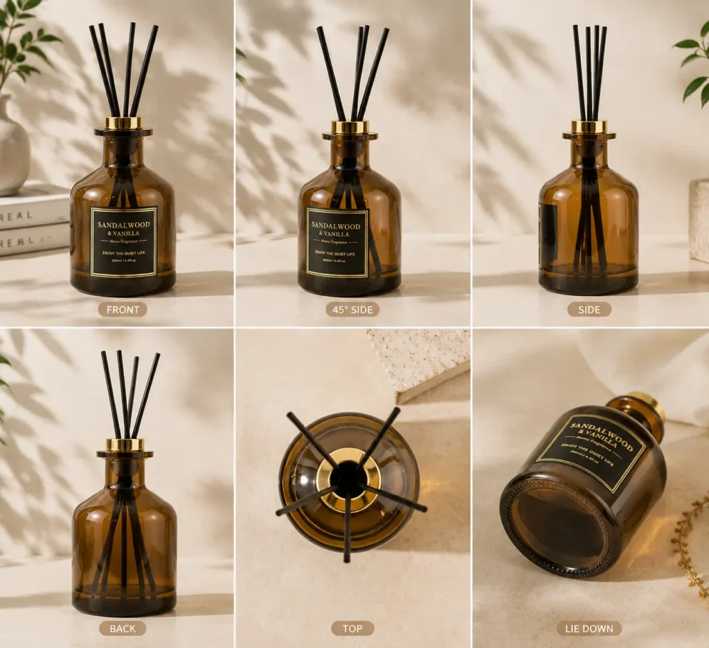 amber glass diffuser bottle