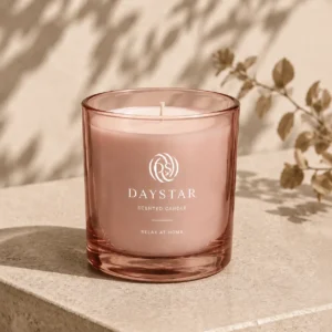 blush pink glass candle jar 300ml for premium home fragrance brands