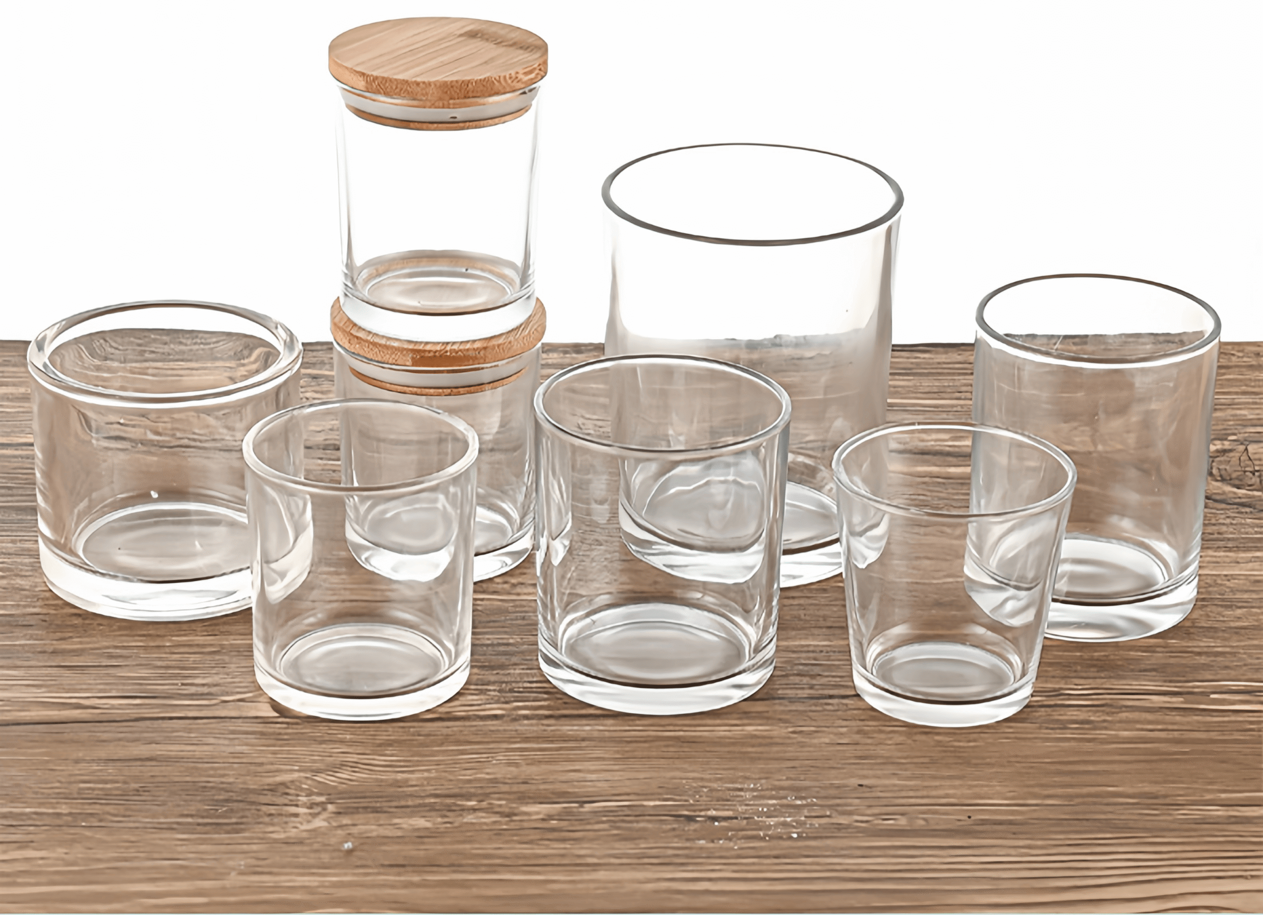 clear glass candle jar