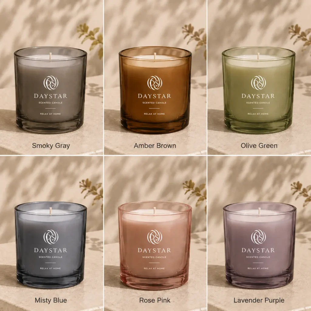colored glass candle jars for luxury home fragrance brands