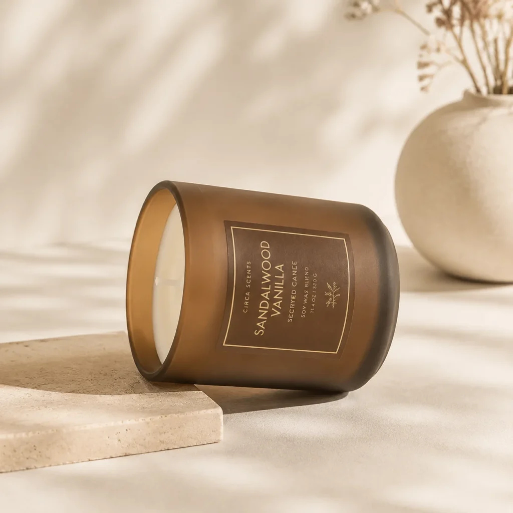 frosted glass candle container 300ml