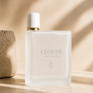 frosted white square glass perfume bottle for luxury fragrance