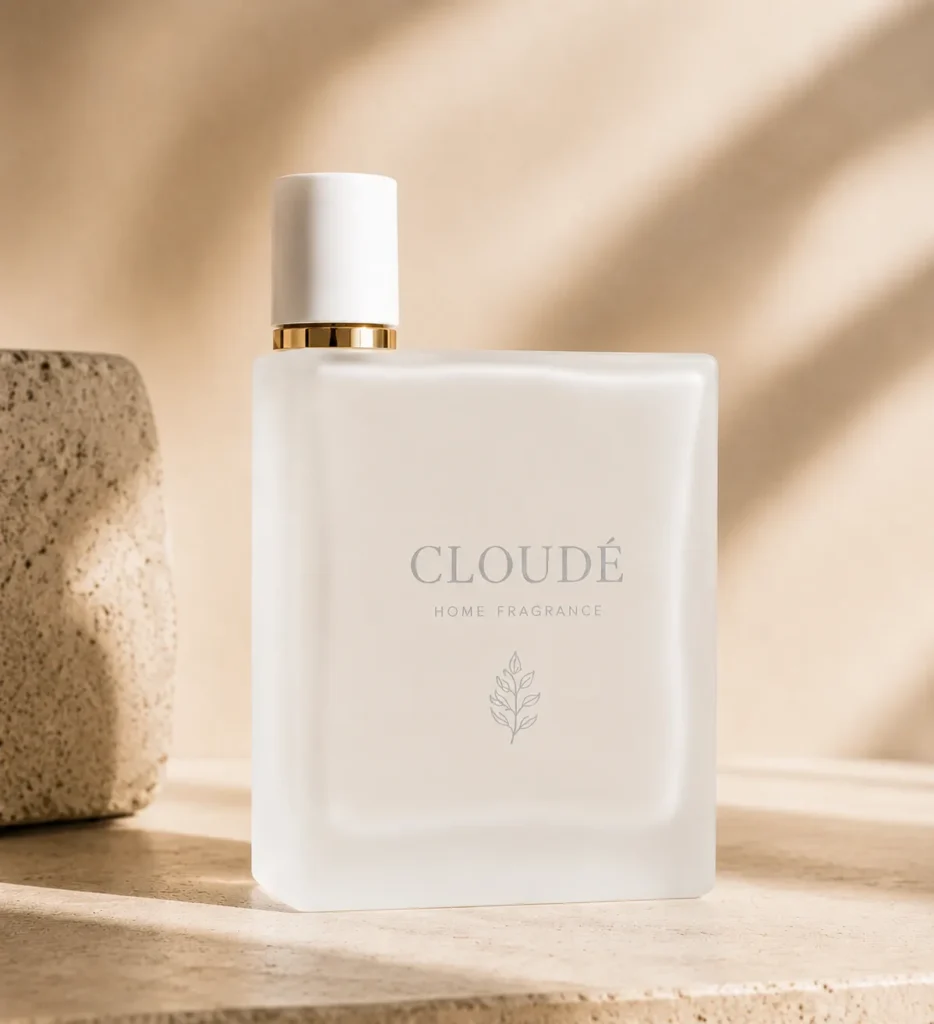 frosted white square glass perfume bottle for luxury fragrance