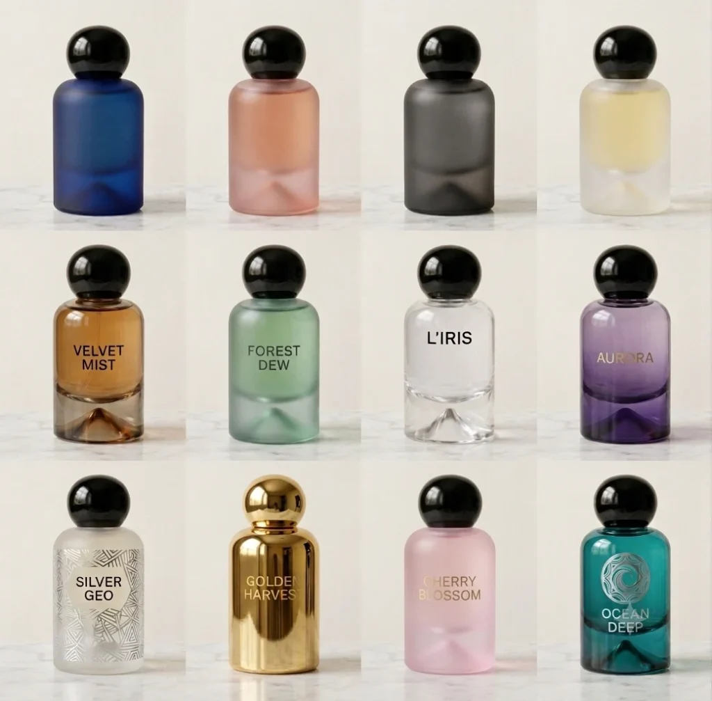 luxury colored glass perfume bottles collection