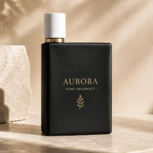 matte black square glass perfume bottle for luxury fragrance
