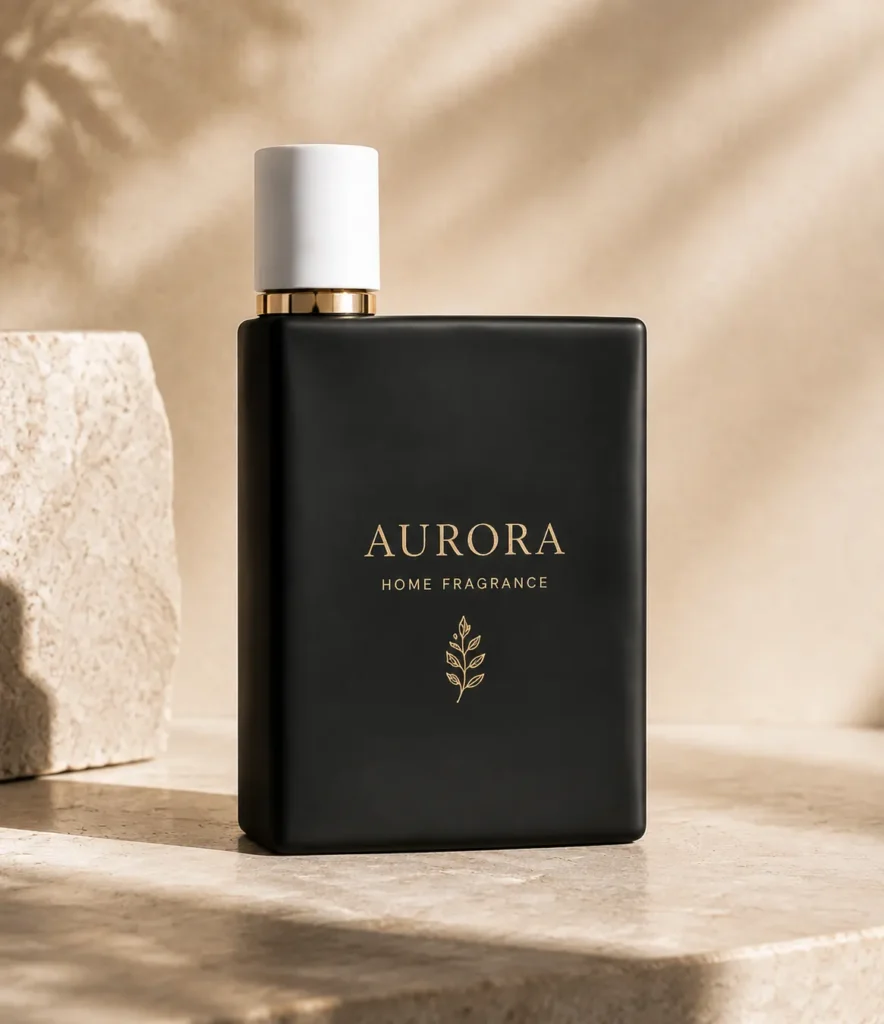 matte black square glass perfume bottle for luxury fragrance