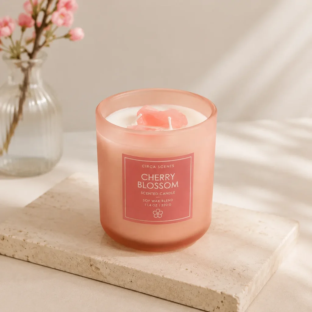 pastel colored glass candle jars for home fragrance brands
