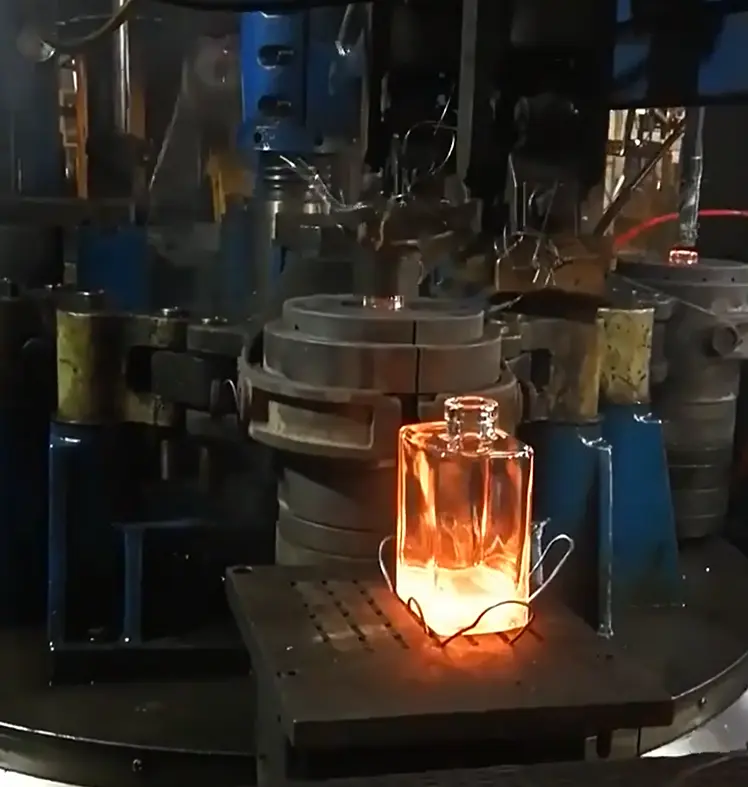 Glass molding process for perfume bottle production