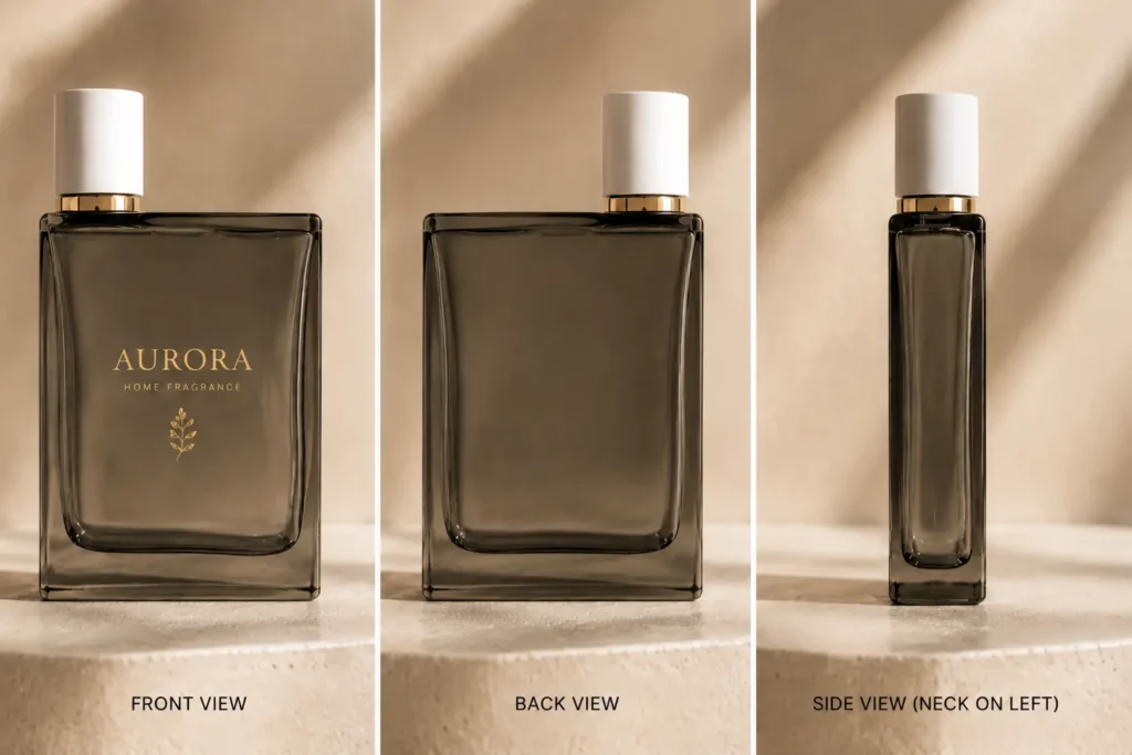 premium square perfume bottle with minimalist design