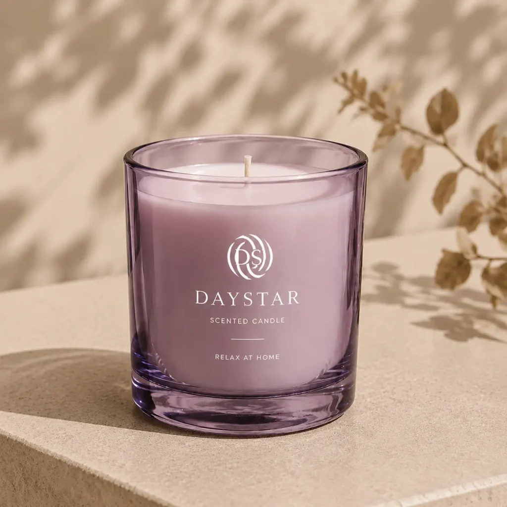 purple glass candle jar 300ml for luxury scented candles