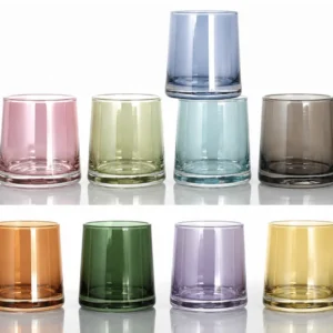 Colored glass candle jars in different transparent colors for custom candle collections