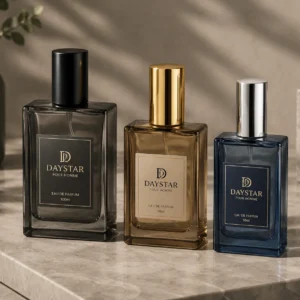DSP141 rectangular glass perfume bottle with metal cap