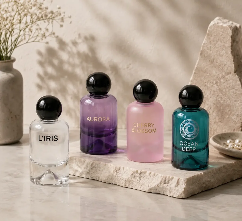 DSP145 colored glass perfume bottles in multiple colors