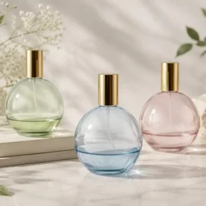 DSP149 round glass perfume bottle with metal cap