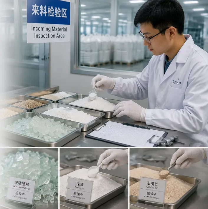 Incoming Material Inspection for glass jar products