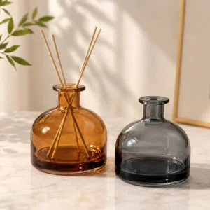 amber and smoke glass diffuser bottles