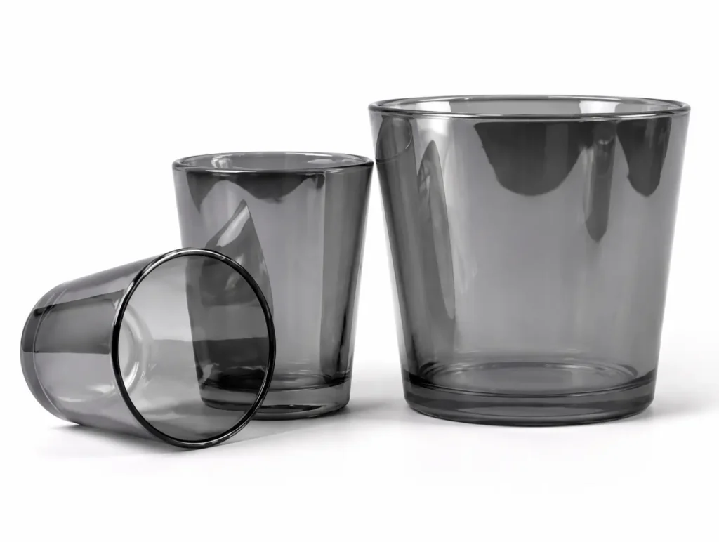 classic cone shaped glass candle container
