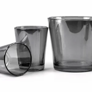 classic cone shaped glass candle container