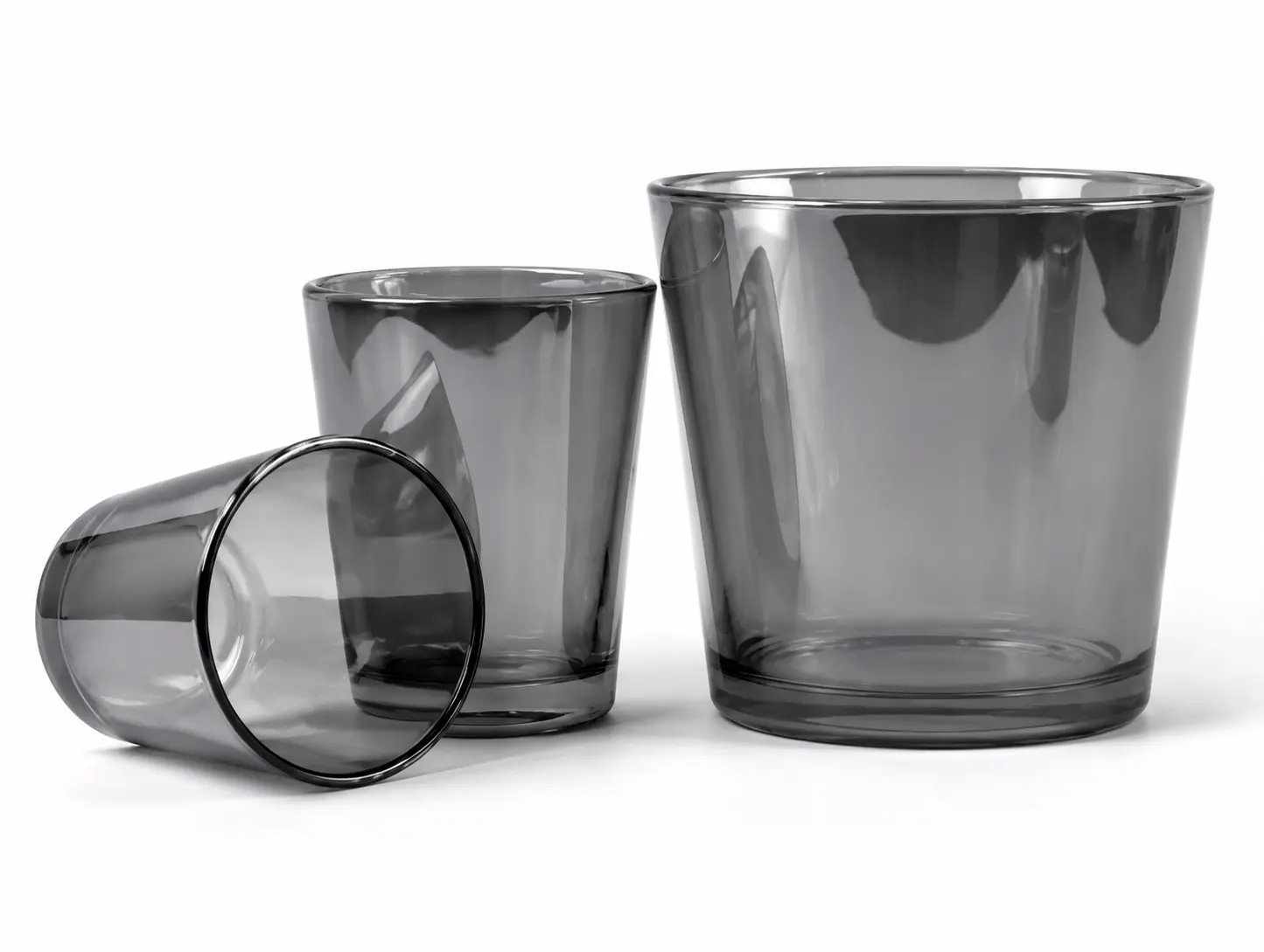 classic cone shaped glass candle container