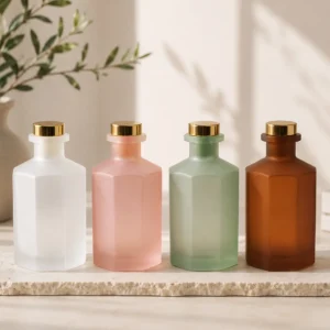 colored octagonal reed diffuser bottles for home fragrance