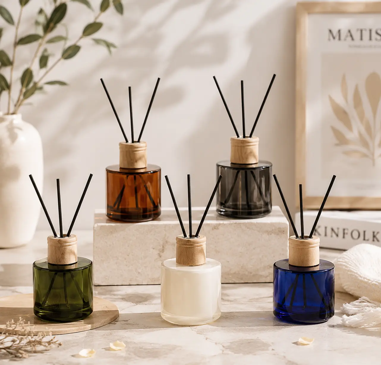 custom round aroma bottle for home fragrance brands