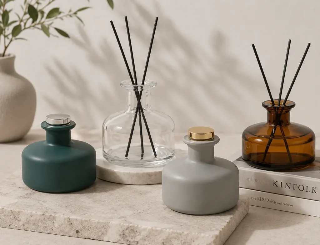 low round glass reed diffuser bottle 180ml 300ml