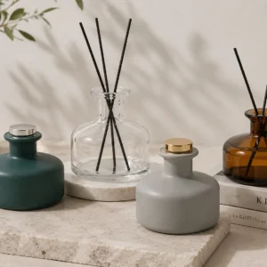 low round glass reed diffuser bottle 180ml 300ml