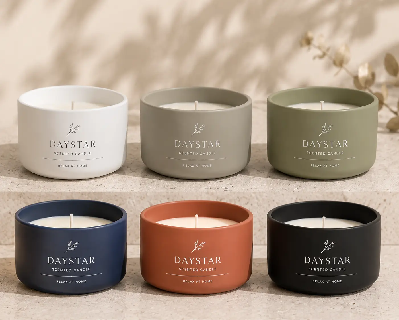 multicolor matte glass candle jars for luxury candles