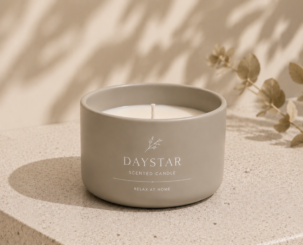 round arc bottom candle vessel with matte finish