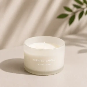 white matte glass candle container for luxury scented candles