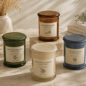 Classic Colored Glass Candle Jar with Lid 70ml 220ml 370ml
