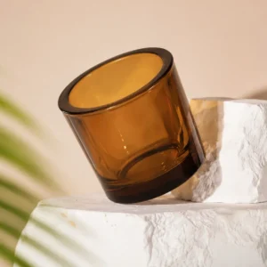 Thick wall glass candle vessel for wholesale and bulk orders